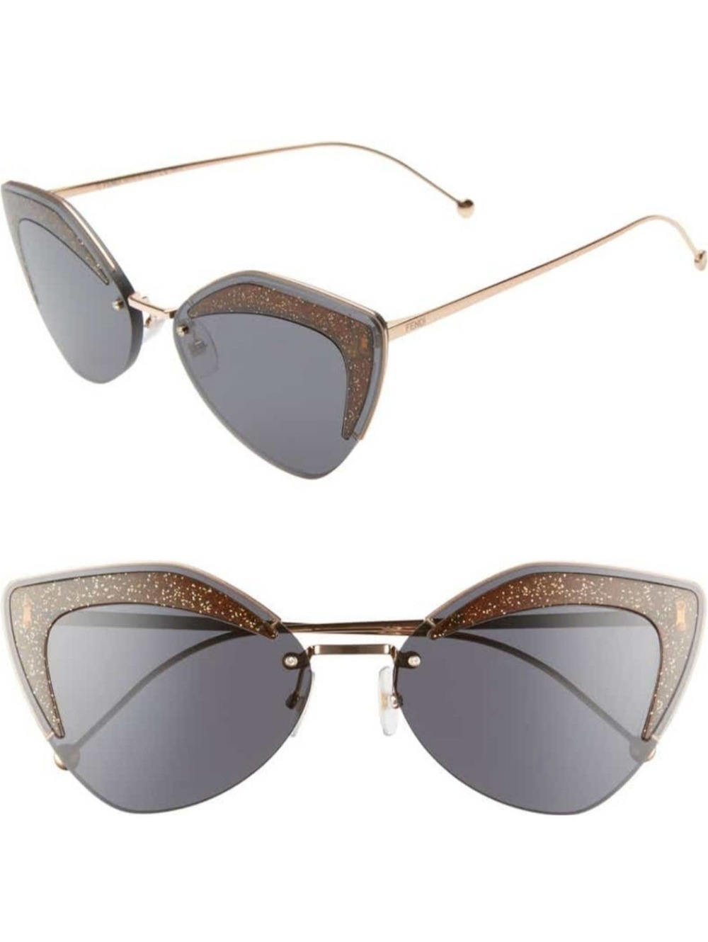 Fendi Glitter Dusted Oversized Cat Eye Sunglasses